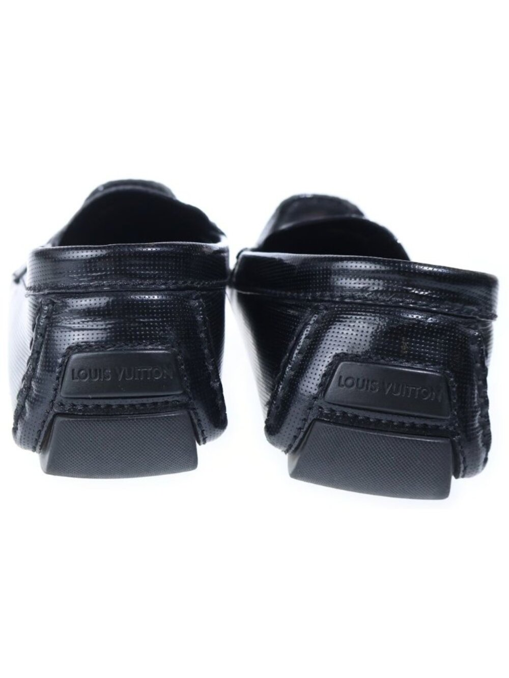 Louis Vuitton LV Logo Plate Perforated Leather Low Cut Driving Shoes Loafers - Picture 3 of 6